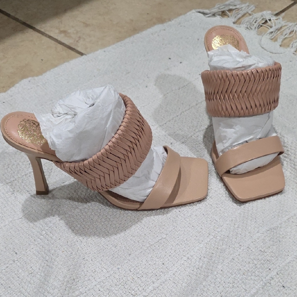 Vince Camuto Blush Braided Strap High Heel Mule